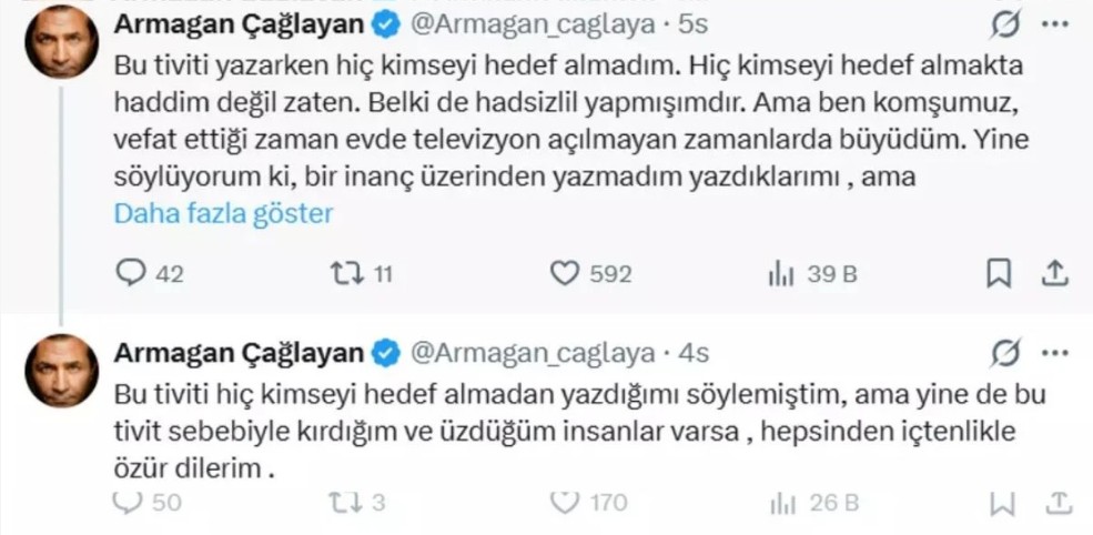 Armağan çağlayan açıklamasında ne dedi?