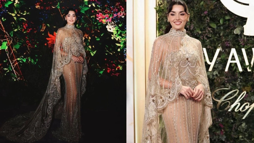 Hande Erçel riyad’daki ödül töreninde ne giydi?