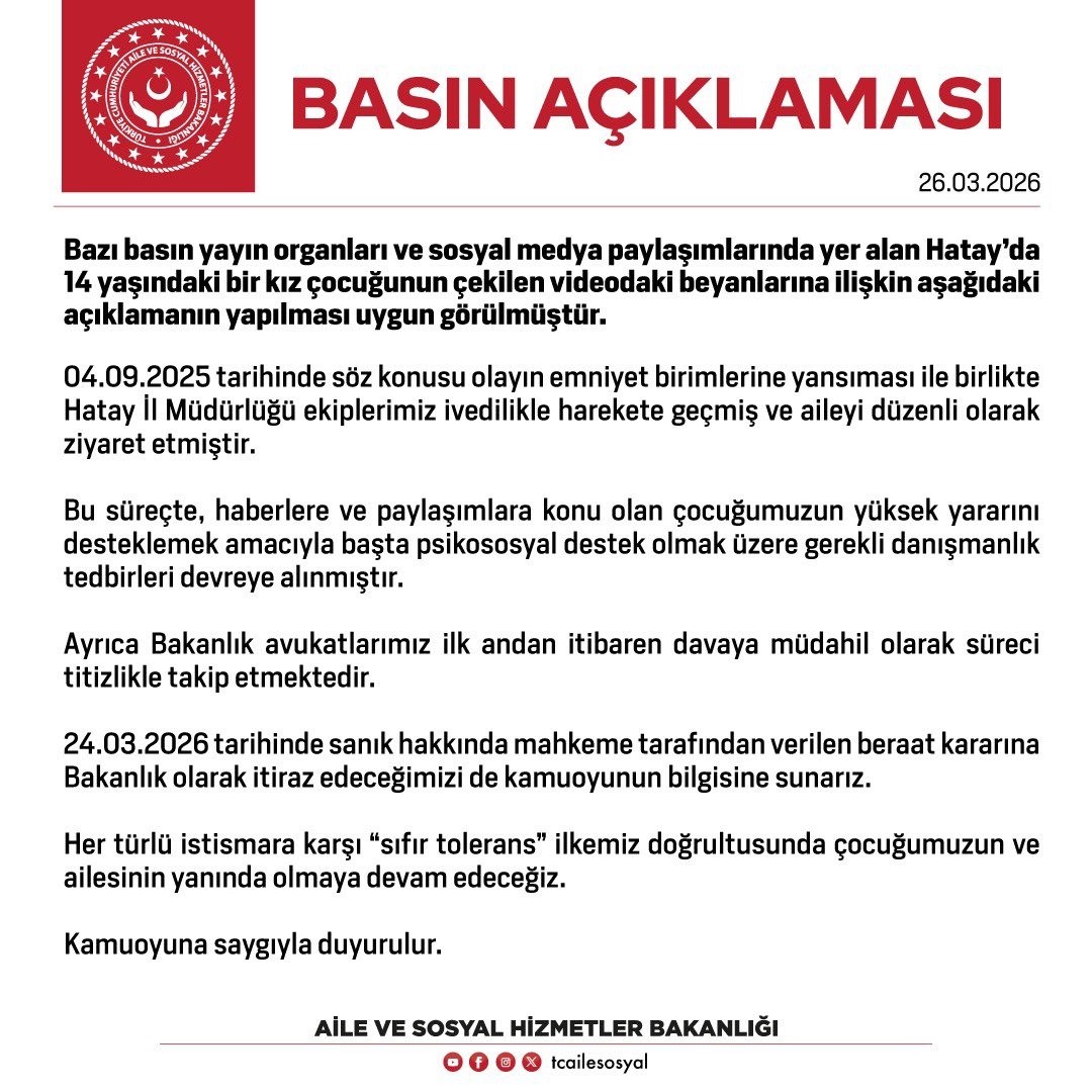 14 yasindaki kiz cocugunun taciz iddialarina verilen beraat kararina bakanlik itiraz edecek 0 kcOJXGLP