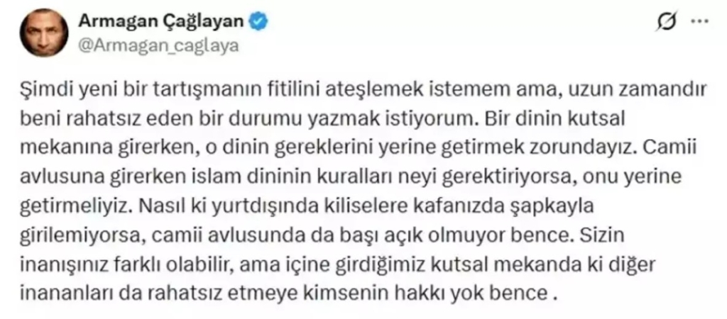 Armağan çağlayan açıklamasında ne dedi?