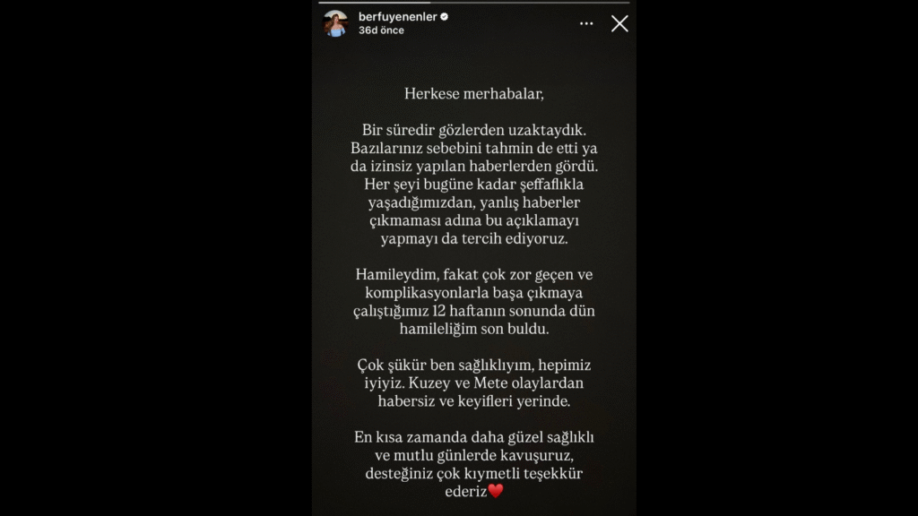 Son Dakika: Berfu Yenenler’den Üzen Haber: "Hamileliğim Sona Erdi" 4 Adsiz tasarim 17