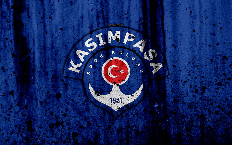 HD wallpaper fc kasimpasa super lig logo turkey soccer football club grunge kasimpasa art stone texture kasimpasa fc