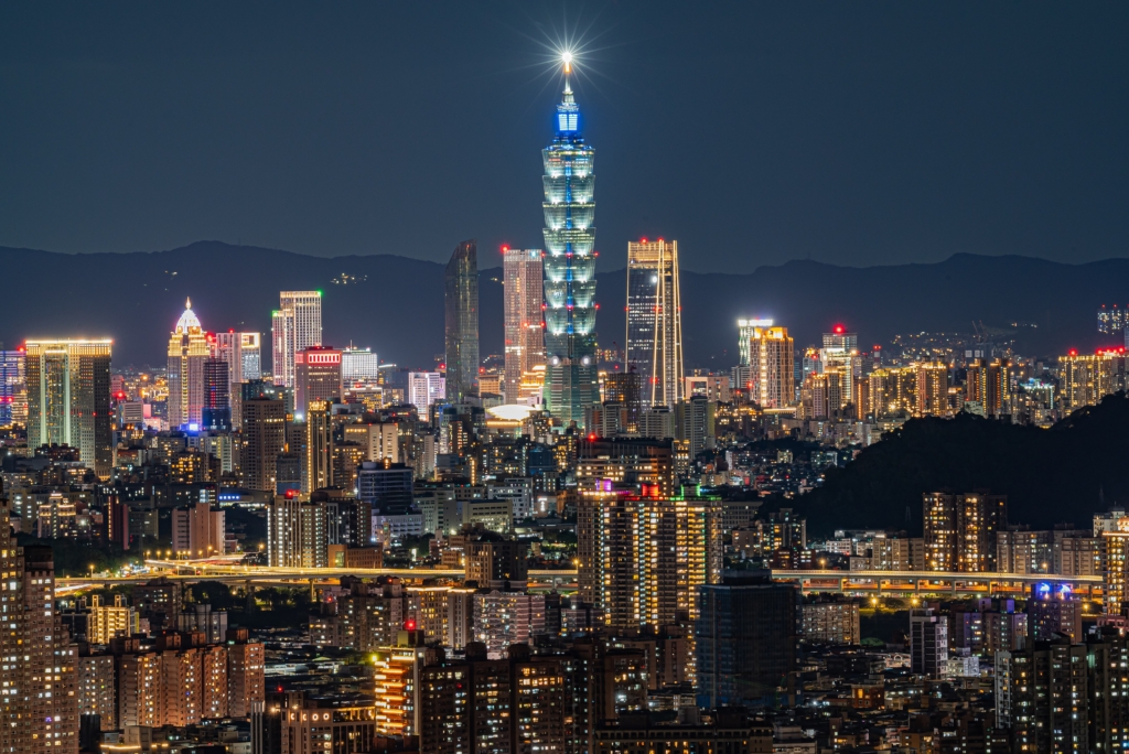 Taipei Night Skyline from Hongludi 20240113