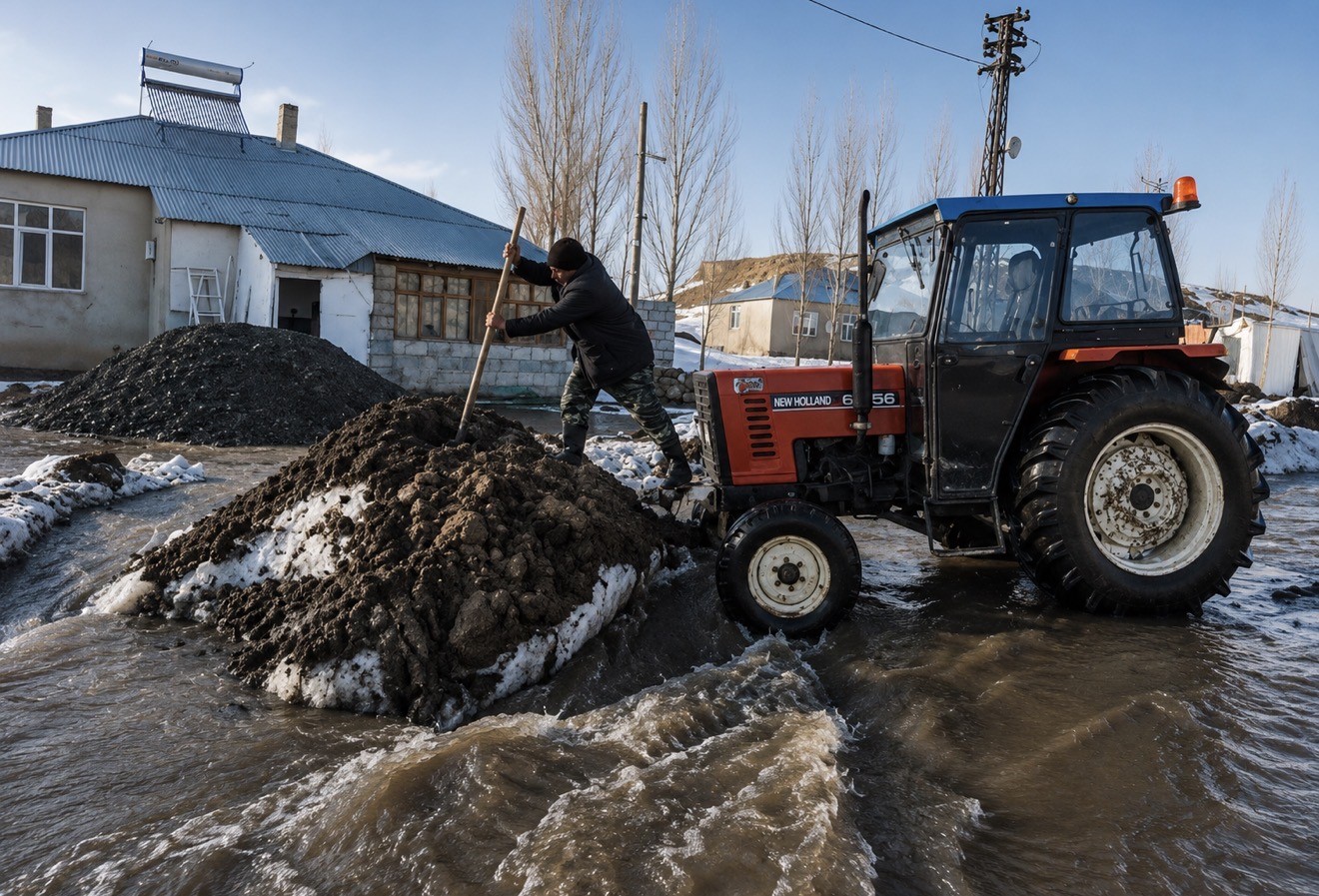 agrida koyluler sel sularina traktorlerle mudahale etti 0 DHe8aJDB