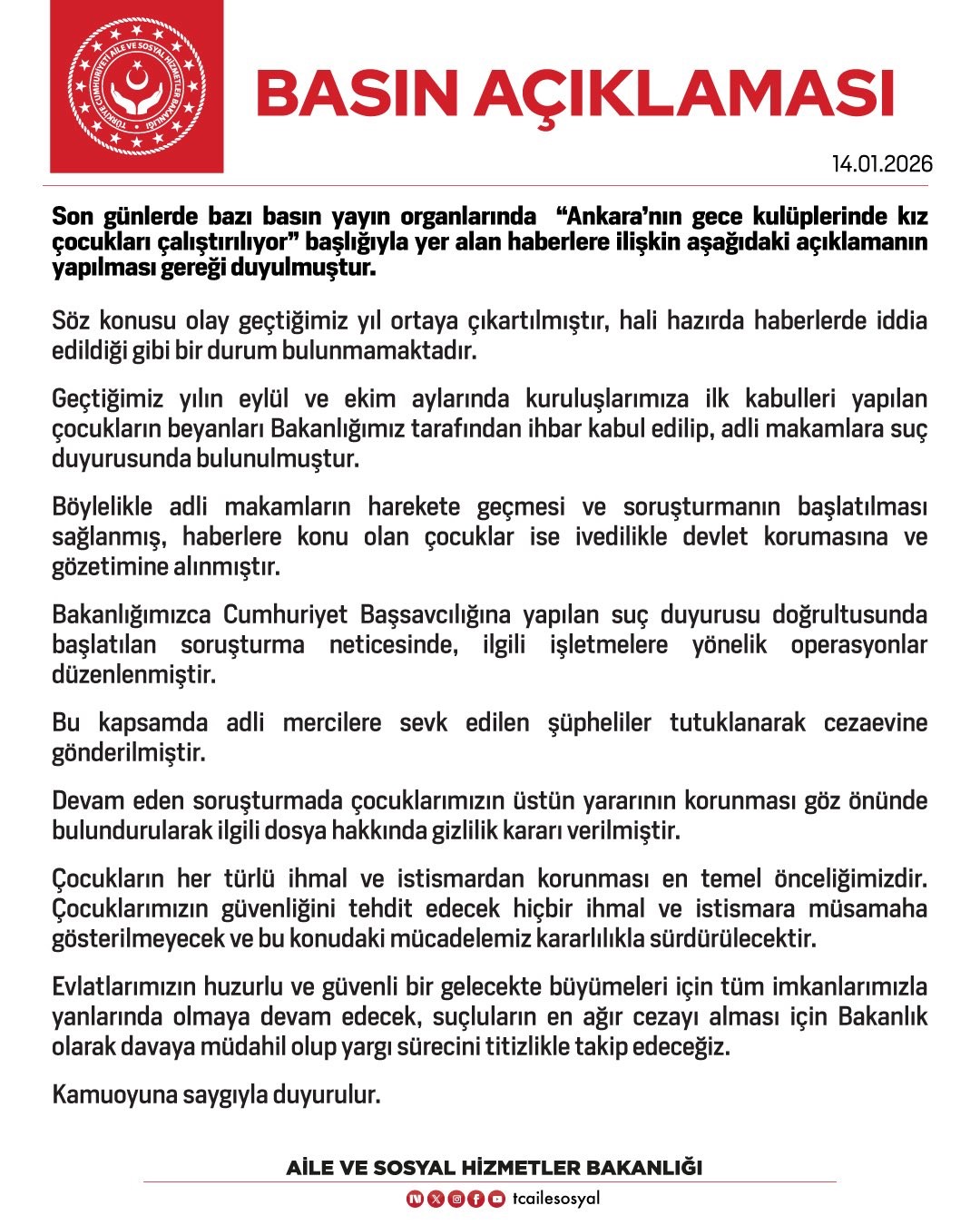 aile ve sosyal hizmetler bakanligi gece kuluplerinde kiz cocuklarinin calistirildigi iddiasi soz konusu olay W8G3yBM2