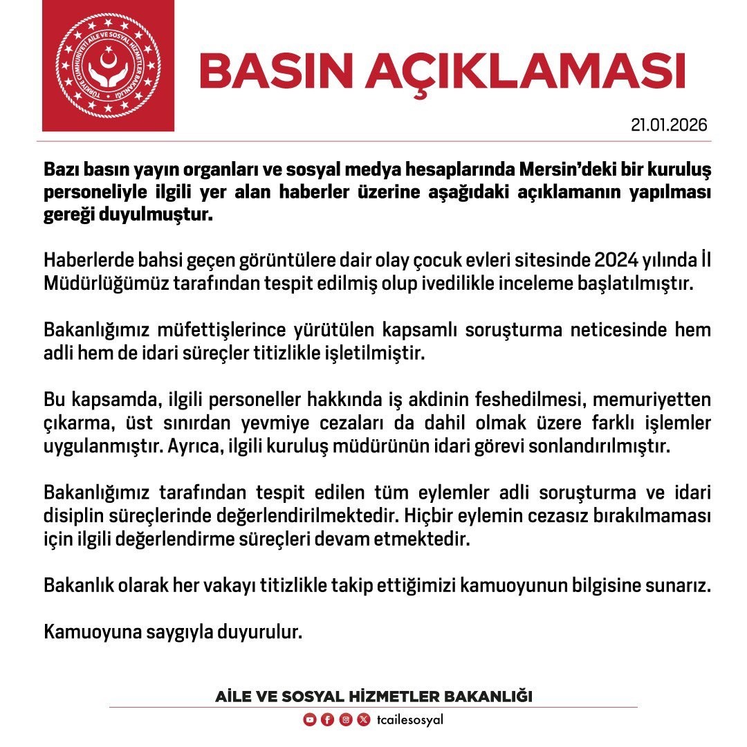 aile ve sosyal hizmetler bakanligi ilgili personeller hakkinda farkli islemler uygulanmis kurulus mudurunun idari 1GFN4I5I