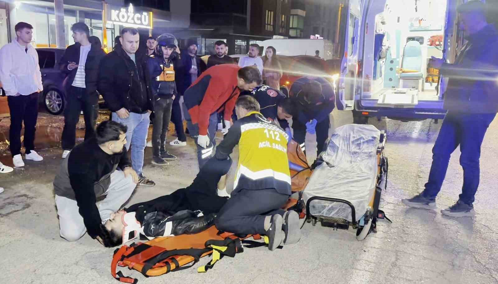 aksarayda otomobil ile motosiklet carpisti surucu agir yarali 0