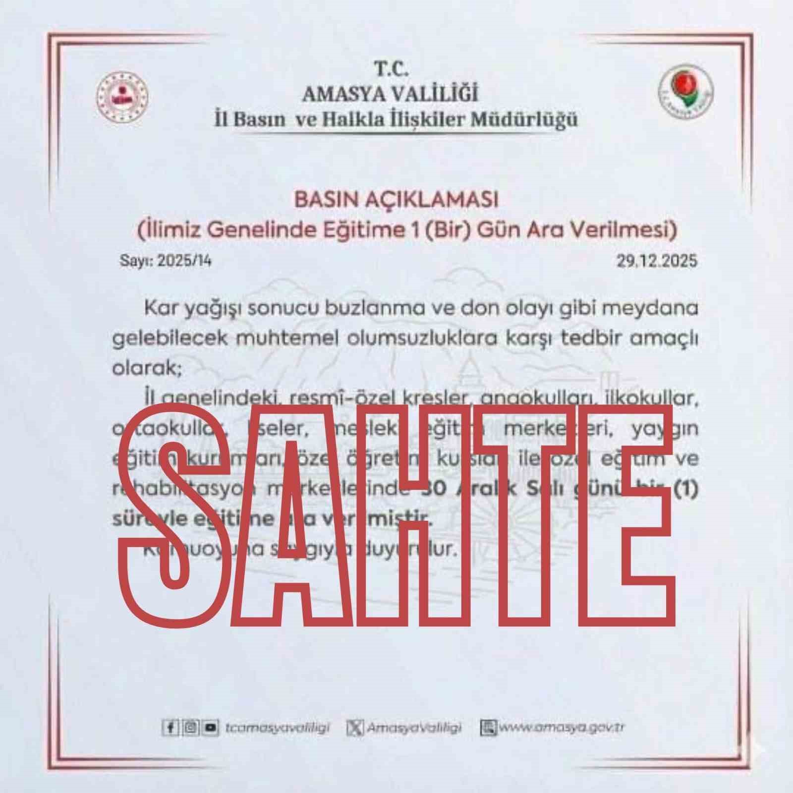 amasya valiliginden sahte kar tatili paylasimlarina iliskin aciklama 2 nd8sPyhH