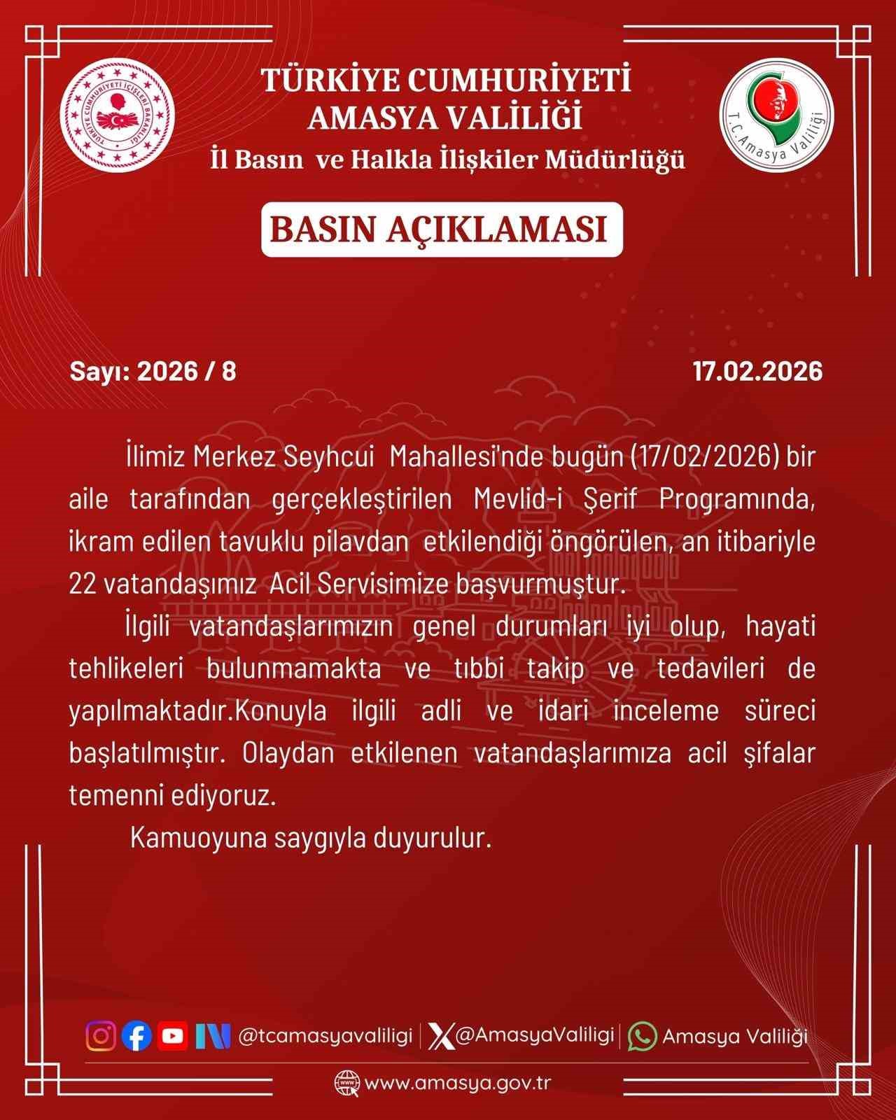 amasyada mevlitte yenen tavuklu pilavdan 22 kisi zehirlendi 7 2IghRcHW