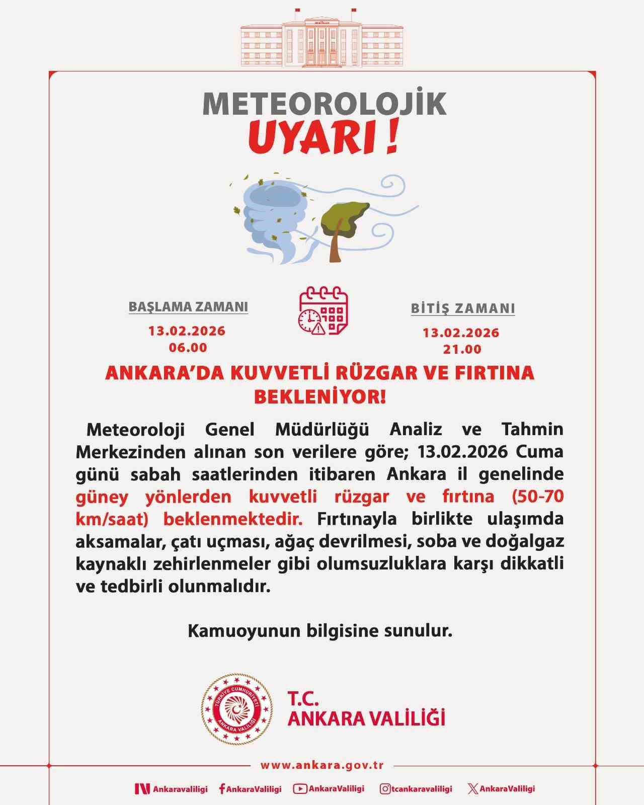 ankara icin firtina uyarisi 0 8NirfIKO