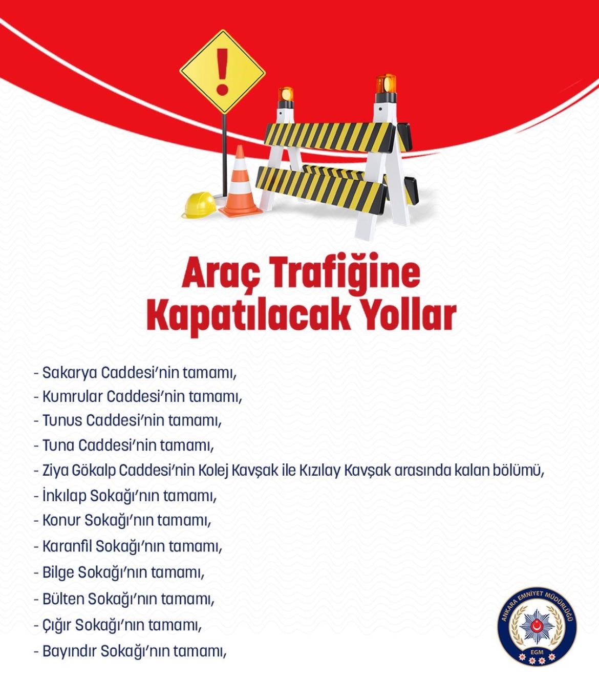 ankarada yilbasi tedbirleri nedeniyle bazi yollar trafige kapatilacak 1 VeII69dL