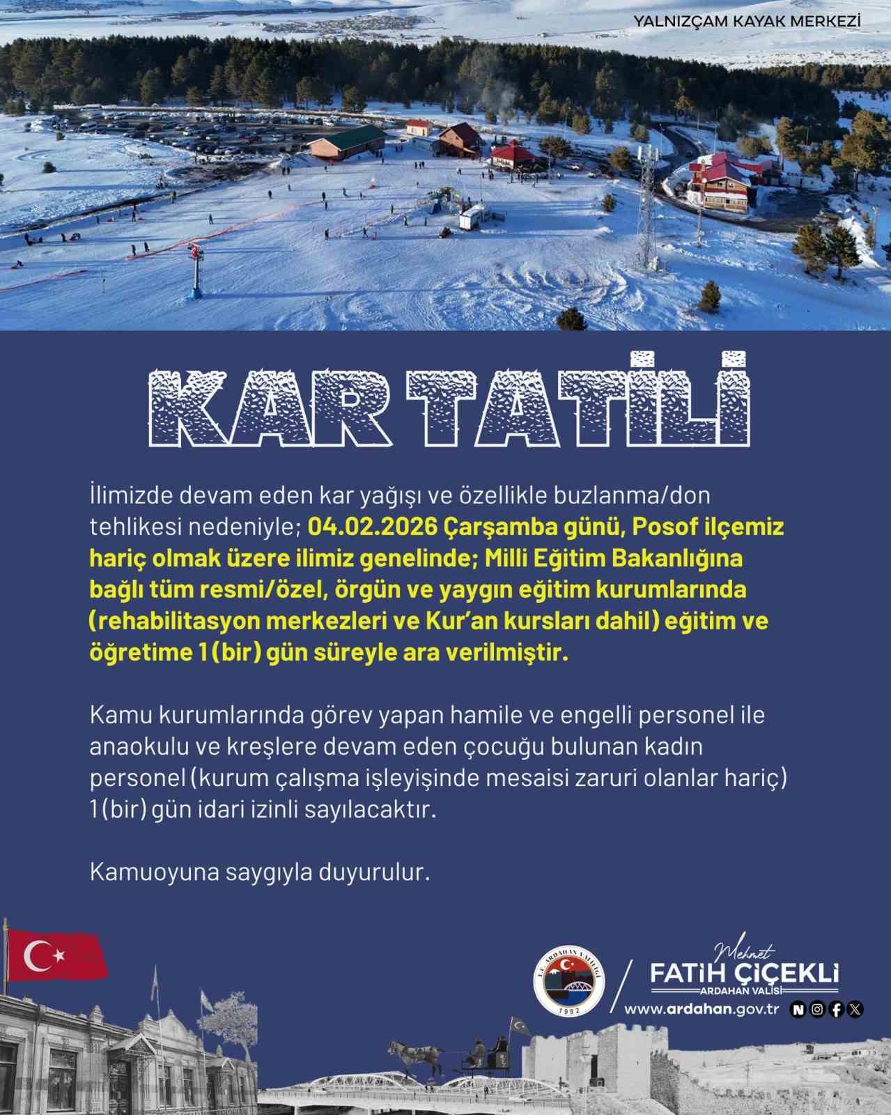 ardahanda egitime kar engeli 0