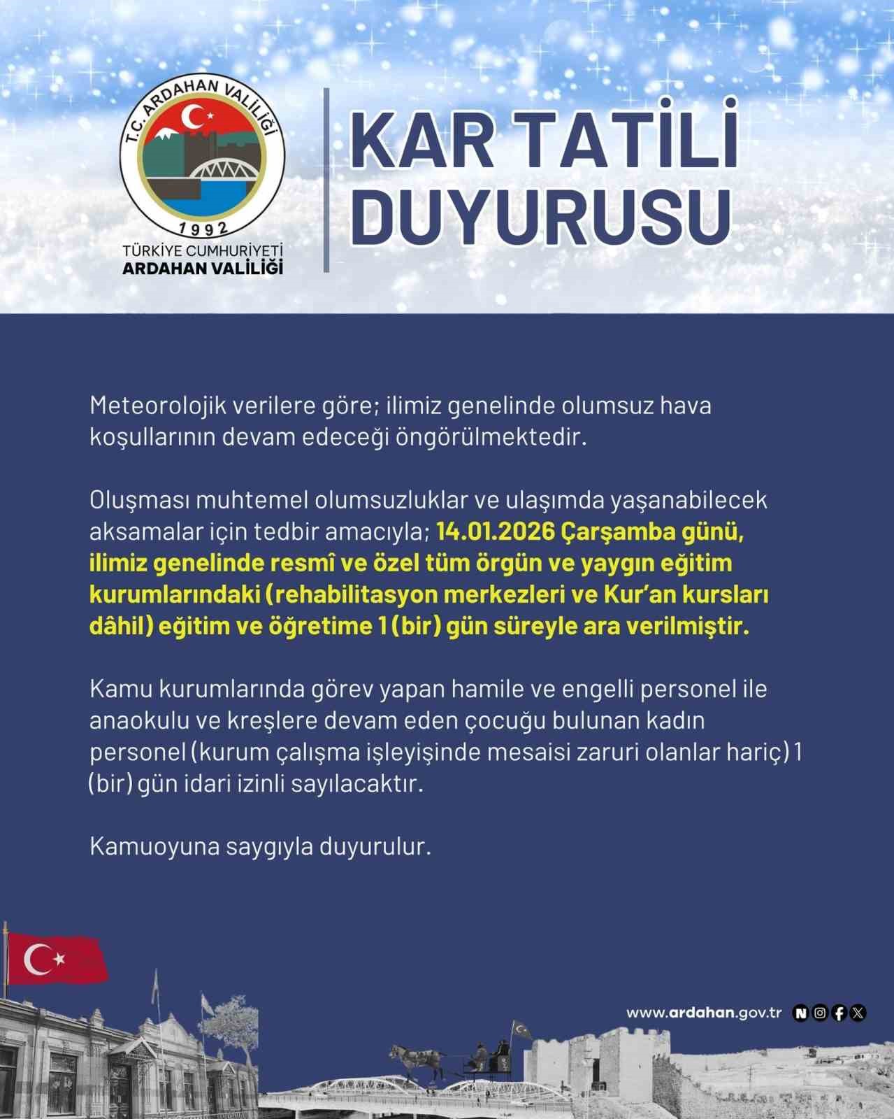 ardahanda egitime kar engeli 0 ydYUJXKB
