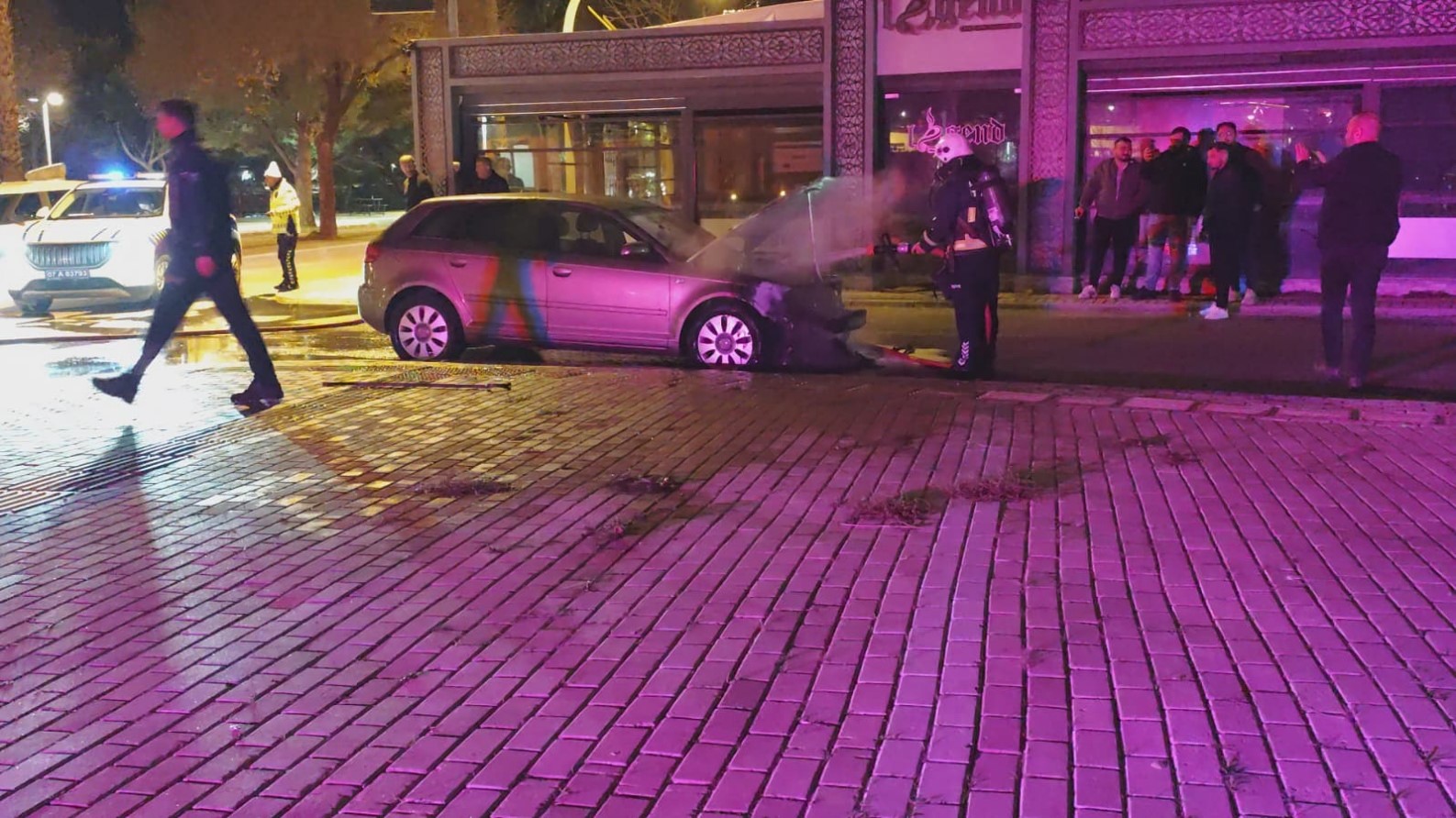 arizalanan otomobil itilerek calistirilmak istenince yandi 3 c1kiLKpn