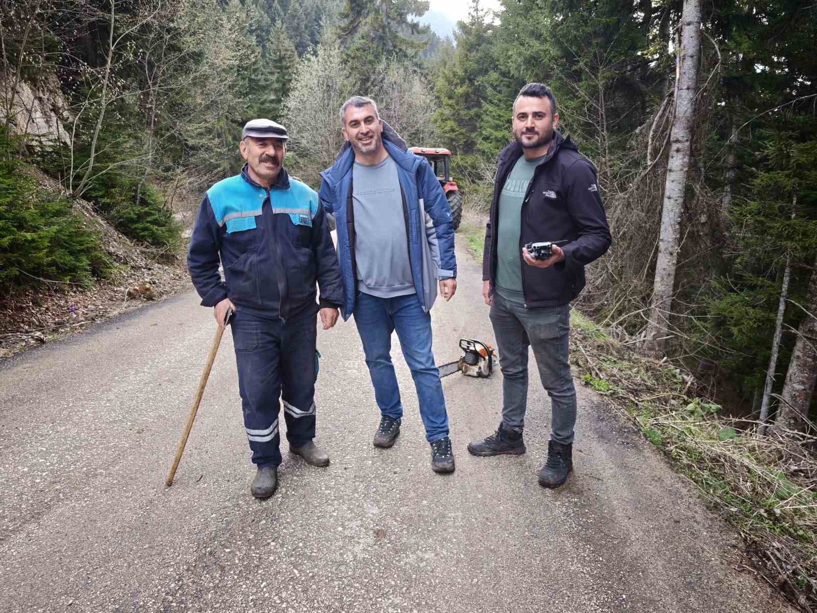 artvinde 40 metrelik goknar agacinin tepesine takilan dronu boyle kurtardilar 3 nc3fJACn