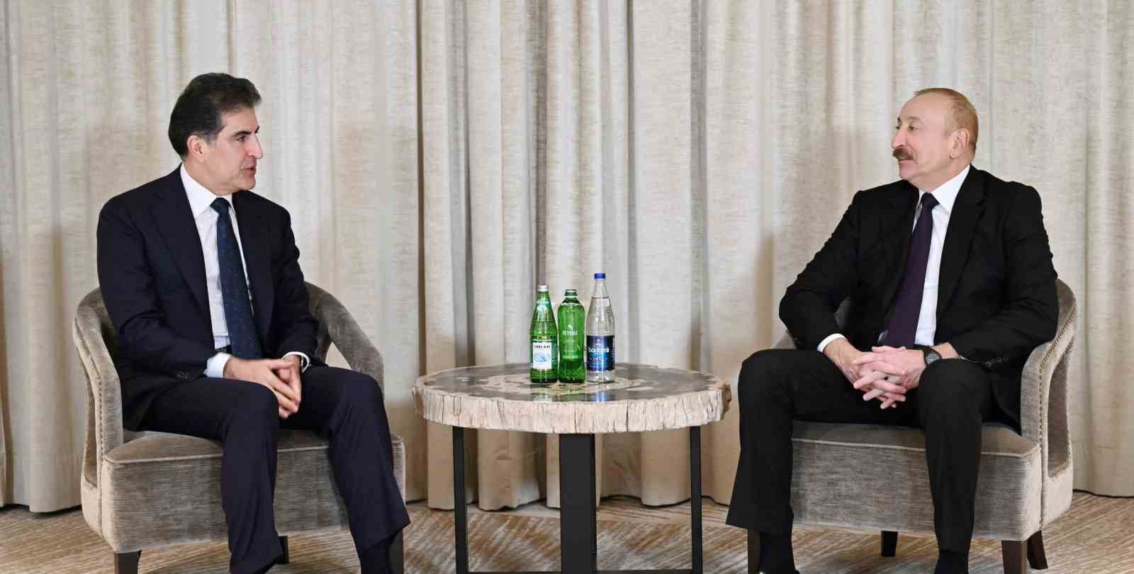 azerbaycan cumhurbaskani aliyev ikby baskani barzani ile munihte gorustu 0 UIaGkS1A