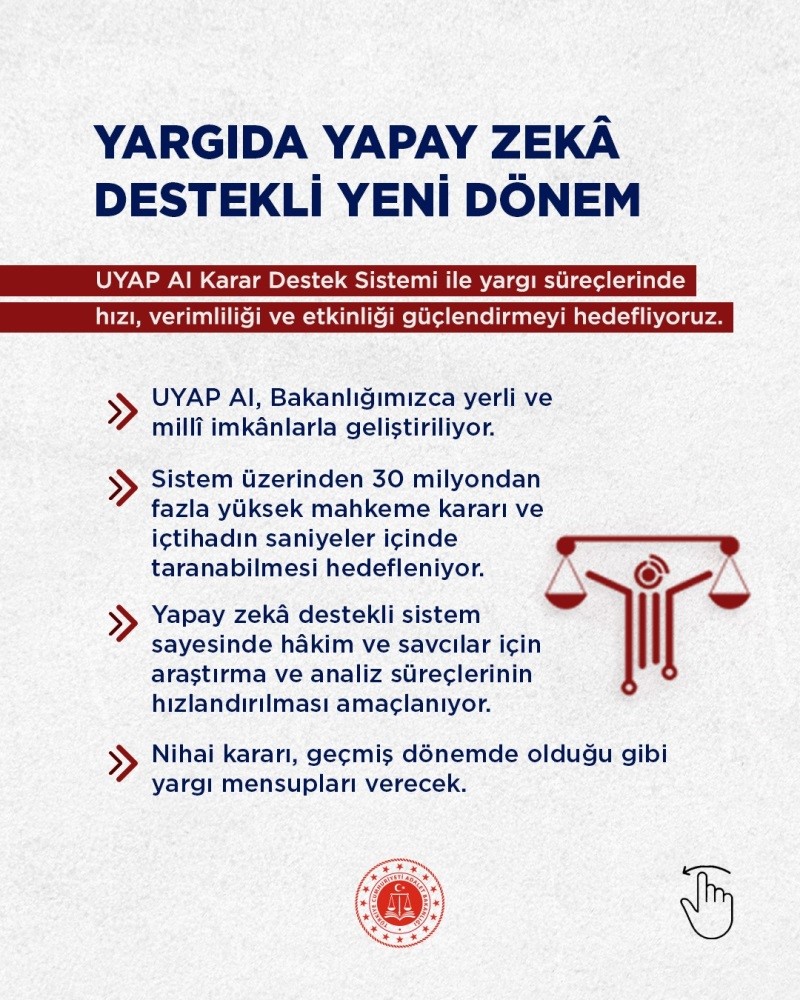 Bakan Gürlek: "UYAP AI Karar Destek Sistemi’ni hayata geçiriyoruz" 4 bakan gurlek uyap ai karar destek sistemini hayata geciriyoruz 0 F9msbMFA