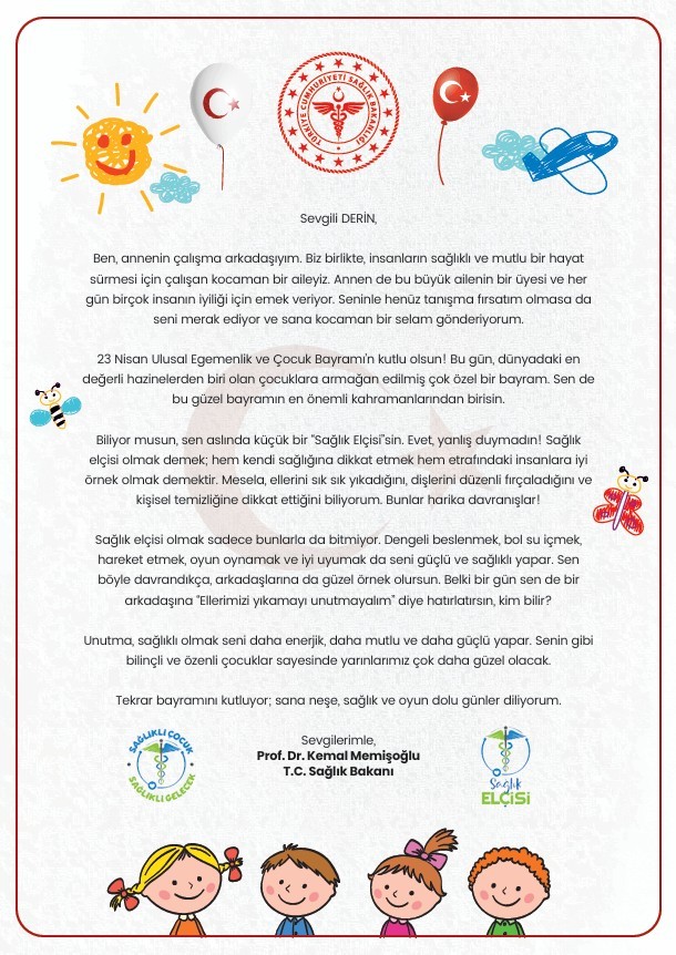 Bakan Memişoğlu, 2 bin 36 sağlık elçisine mektup gönderdi, 23 Nisan Ulusal Egemenlik ve Çocuk Bayramı’nı kutladı 4 bakan memisoglu 2 bin 36 saglik elcisine mektup gonderdi 23 nisan ulusal egemenlik ve 35nYpm2X