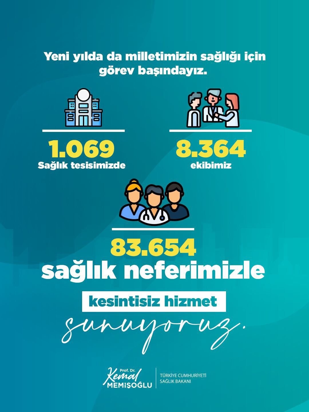 bakan memisoglu yilbasinda da milletimizin sagligi icin gorev basindayiz 0 jC5zTaBP