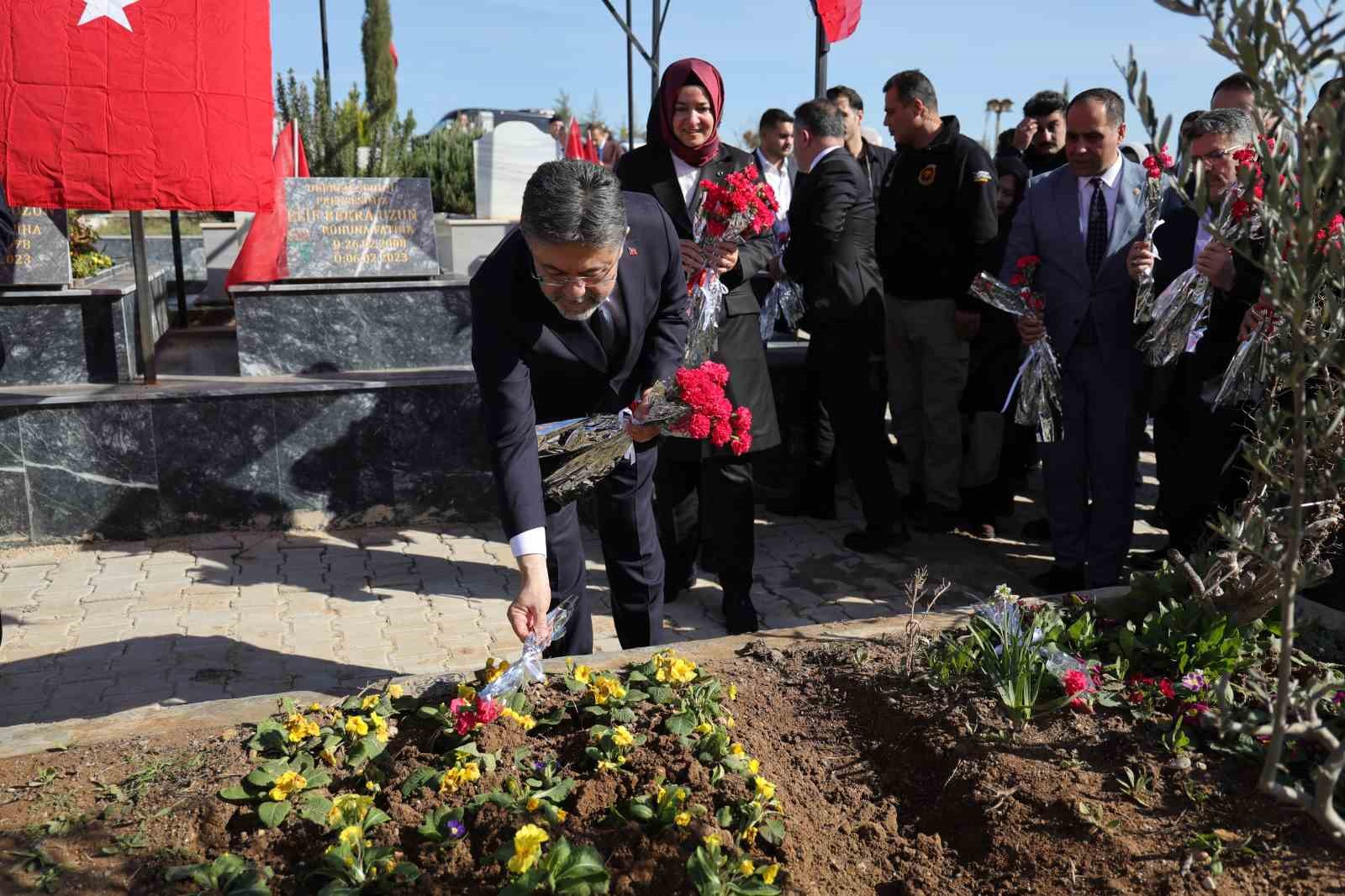 bakan yumakli deprem sehitlerinin kabirlerini ziyaret etti 1 qr49v2A2