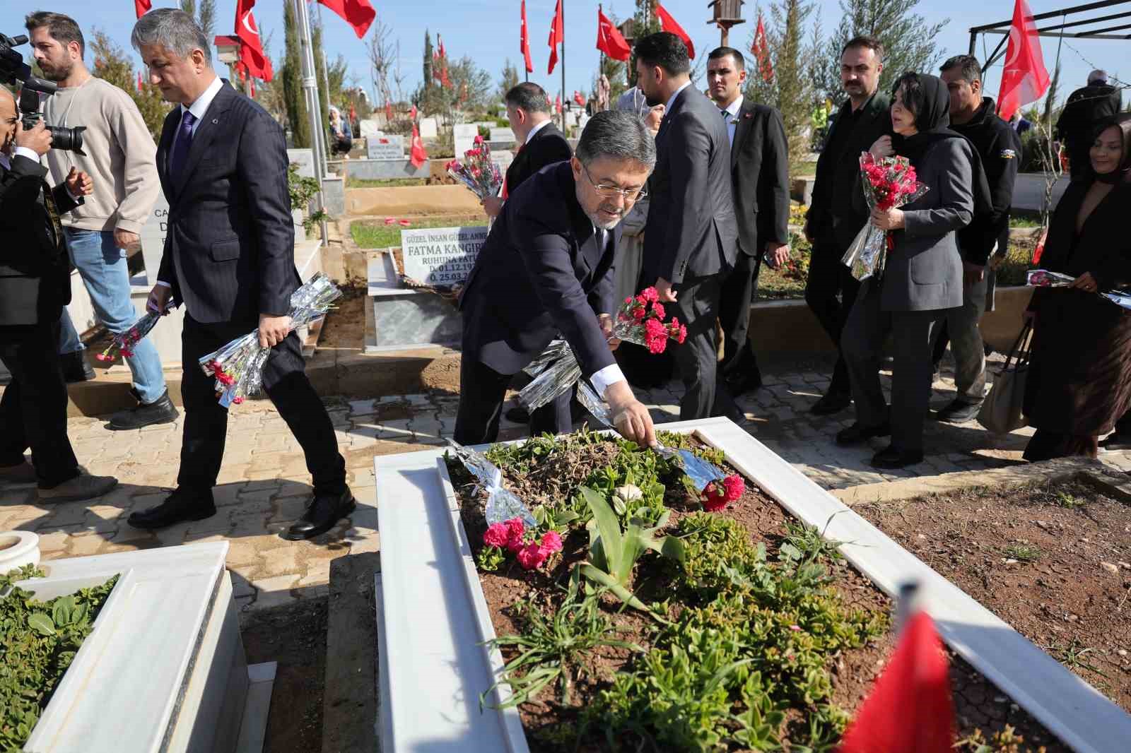 bakan yumakli deprem sehitlerinin kabirlerini ziyaret etti 7 kSgQXJQN