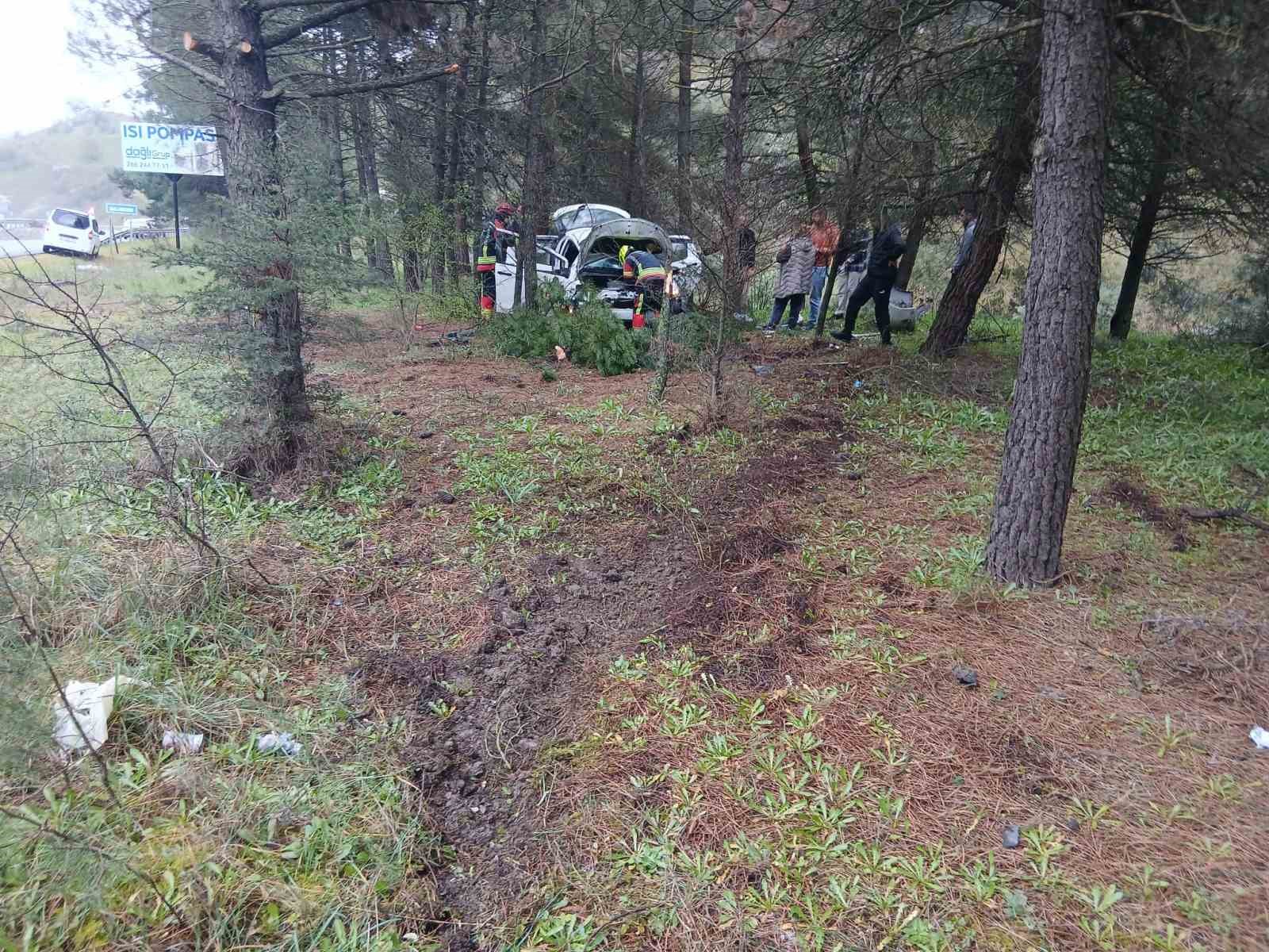 balikesirde otomobil ormanlik alana uctu 2 yarali 4 NBHFrBCT
