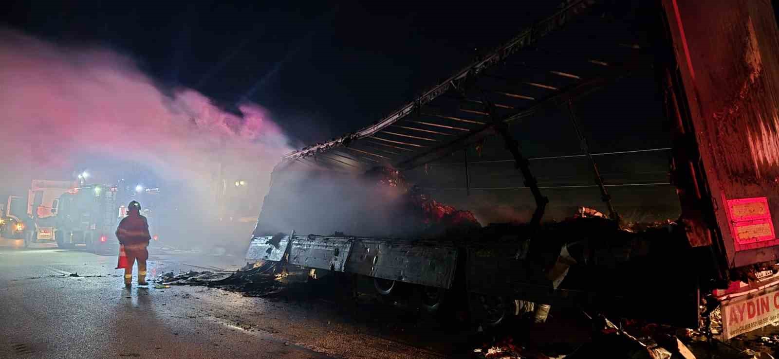 bandirma karayolunda tir dorsesi alev aldi 5 3XQHYBnk