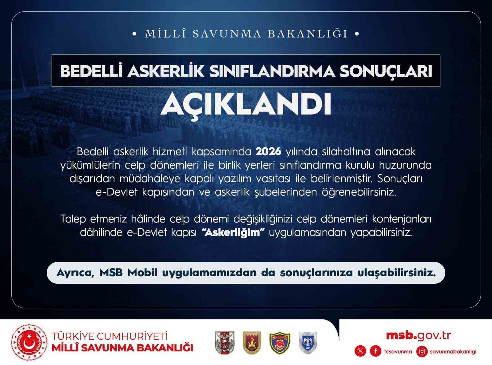 bedelli askerlik siniflandirma sonuclari aciklandi 0