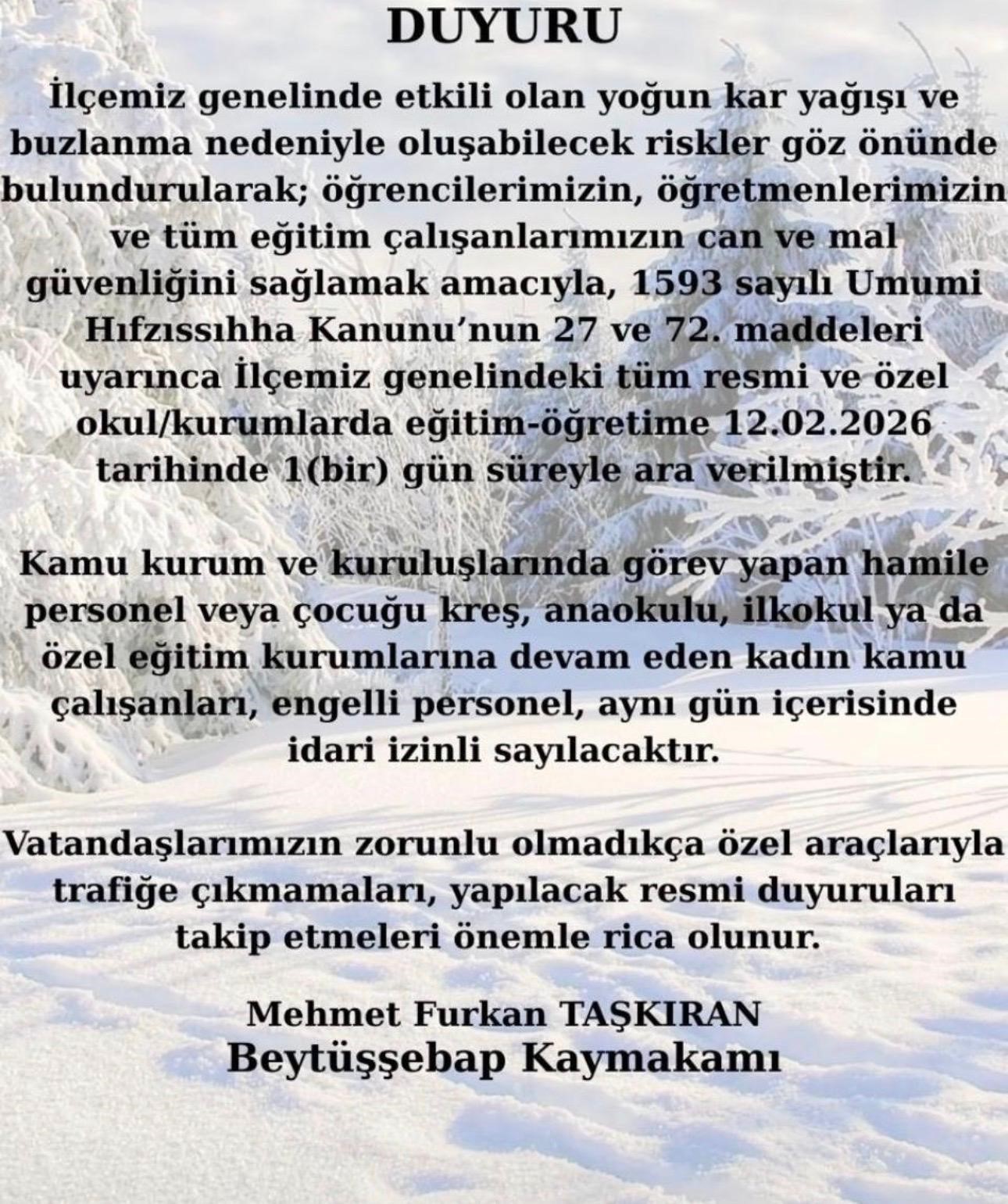 Beytüşşebap’ta kar alarmı: Eğitime 1 gün ara verildi 5 beytussebapta kar alarmi egitime 1 gun ara verildi 1 tsdUwcCp