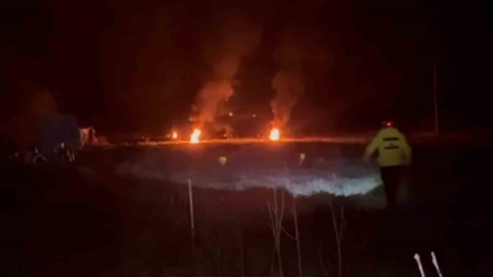 boluda ciftciler meyve agaclarini ates yakarak koruyor 0