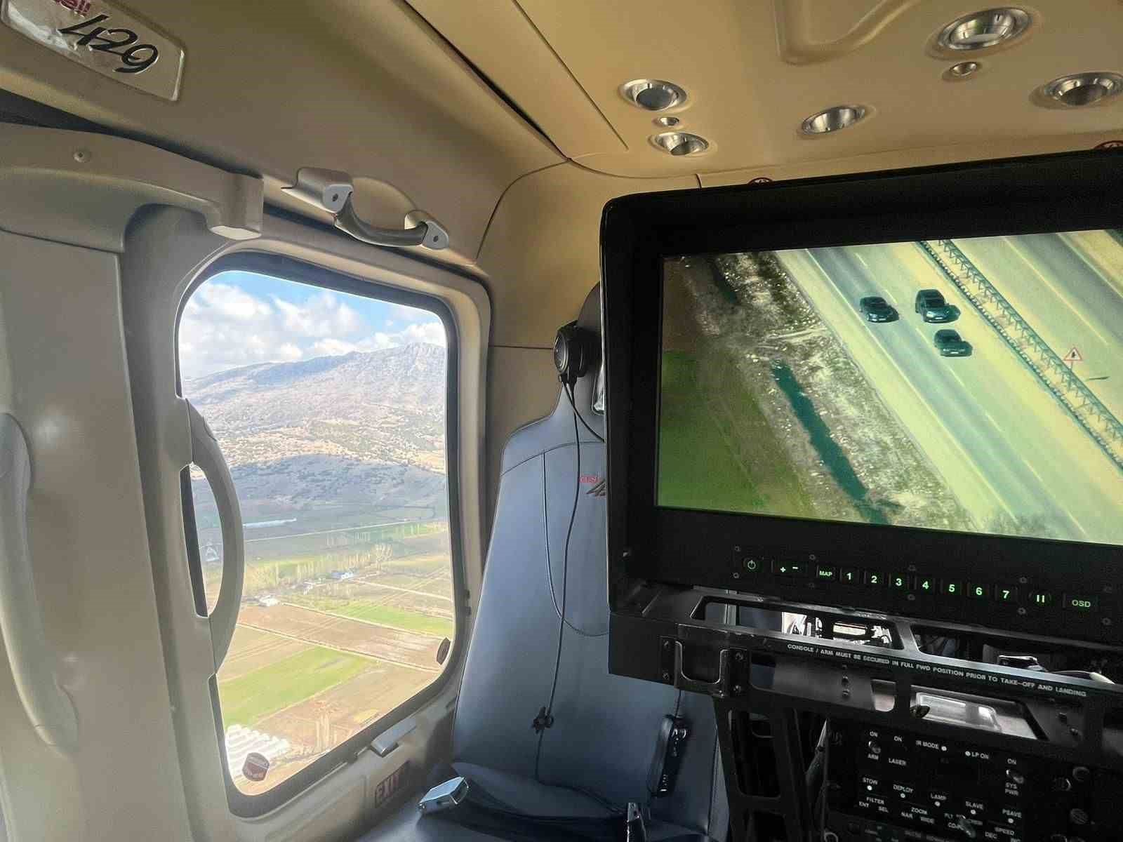 burdurda helikopter destekli trafik denetimi 125 arac ve surucusu kontrol edildi 1 7Zl6LNPz
