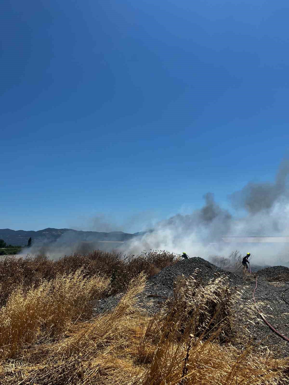 burhaniyede isletme bahcesindeki yangin itfaiye ekiplerince sonduruldu 1 riibEqDf