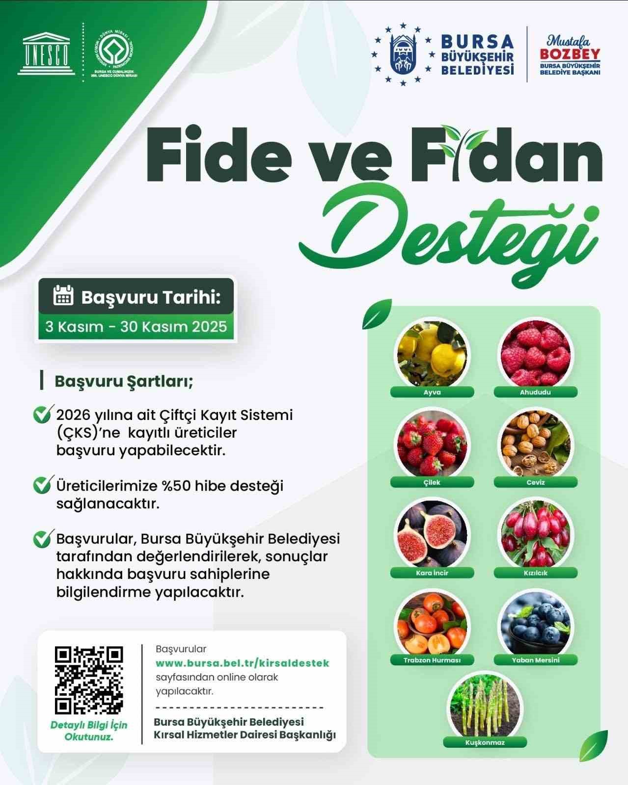 bursa buyuksehir 9 urunde fide ve fidan desteginde bulunacak 2