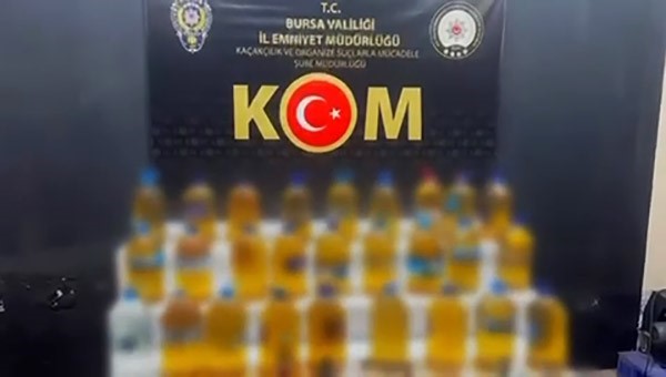 bursada 227 litre sahte alkol ele gecirildi 0