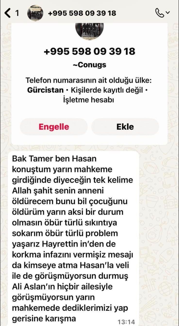 cinayet davasi durusmasinda sikayetini cekti adliyeye basvurup tehdit edildim dedi 1 qdCvNELy