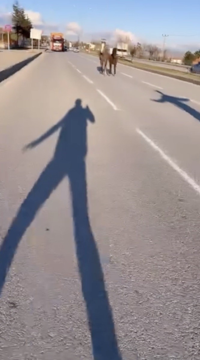corumda basibos atlar trafigi tehlikeye atti o anlar kamerada 1