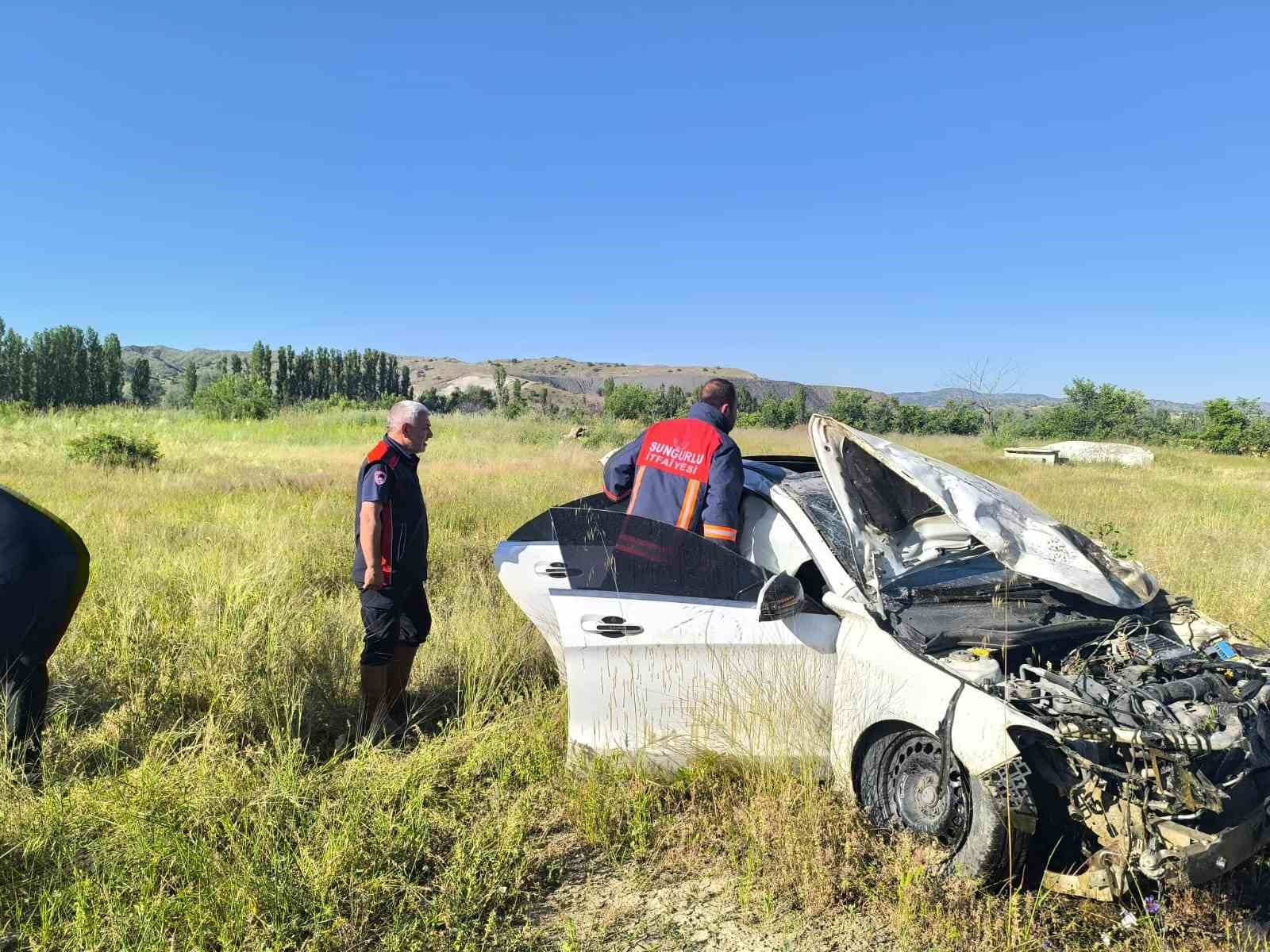corumda otomobil sarampole devrildi 1 olu 0