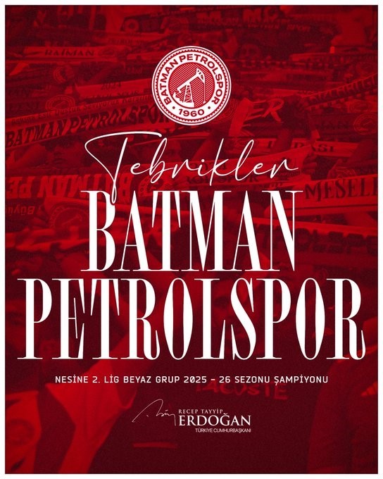 cumhurbaskani erdogandan batman petrolspora tebrik mesaji 0 48l7ufQz