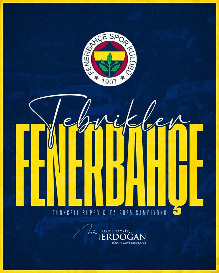 Cumhurbaşkanı Erdoğan’dan Süper Kupa’yı kazanan Fenerbahçe’ye tebrik 4 cumhurbaskani erdogandan super kupayi kazanan fenerbahceye tebrik 0