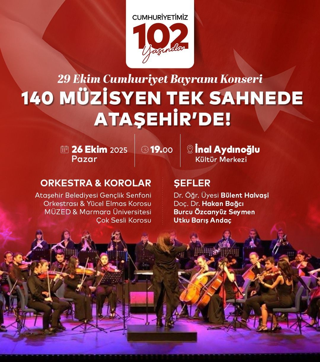 cumhuriyetin 102 yilinda 140 muzisyen ayni sahnede bulusuyor 0