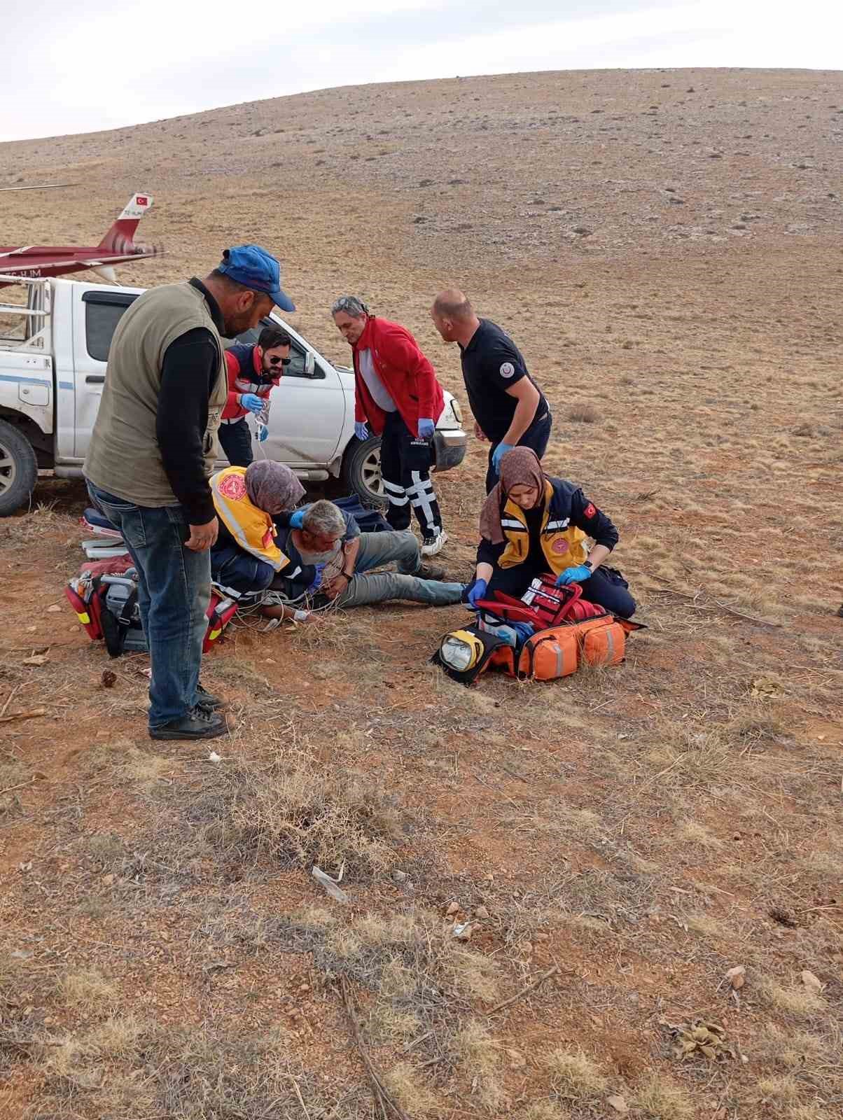dagda kalp krizi geciren cobanin imdadina hava ambulansi yetisti 0