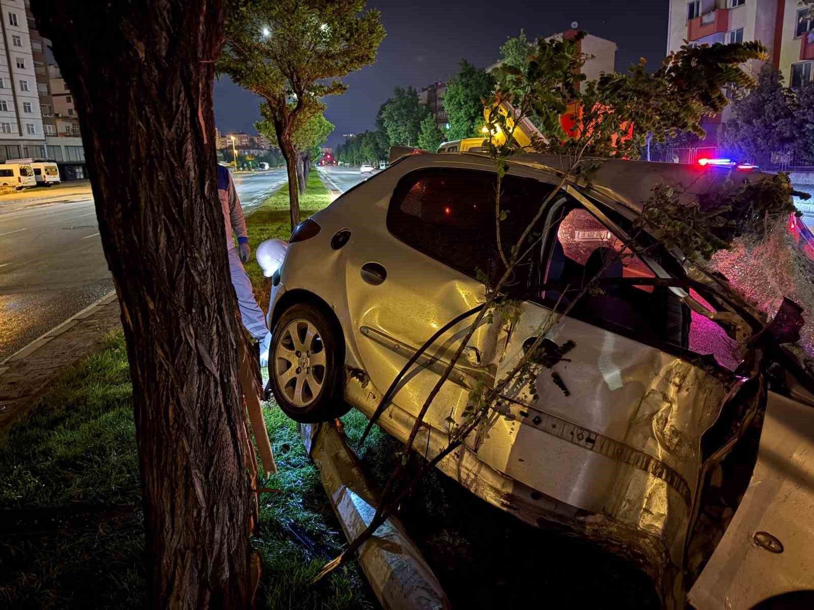 direksiyon hakimiyetini kaybeden alkollu surucu aydinlatma diregini devirdi 2