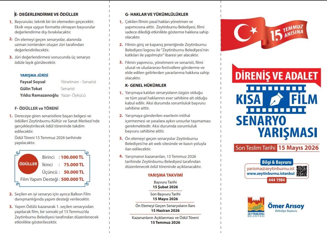 "Direniş ve Adalet" temalı Kısa Film Senaryo Yarışması’na başvurular 15 Mayıs’ta sona eriyor 5 direnis ve adalet temali kisa film senaryo yarismasina basvurular 15 mayista sona eriyor 1 dLdIhCbv