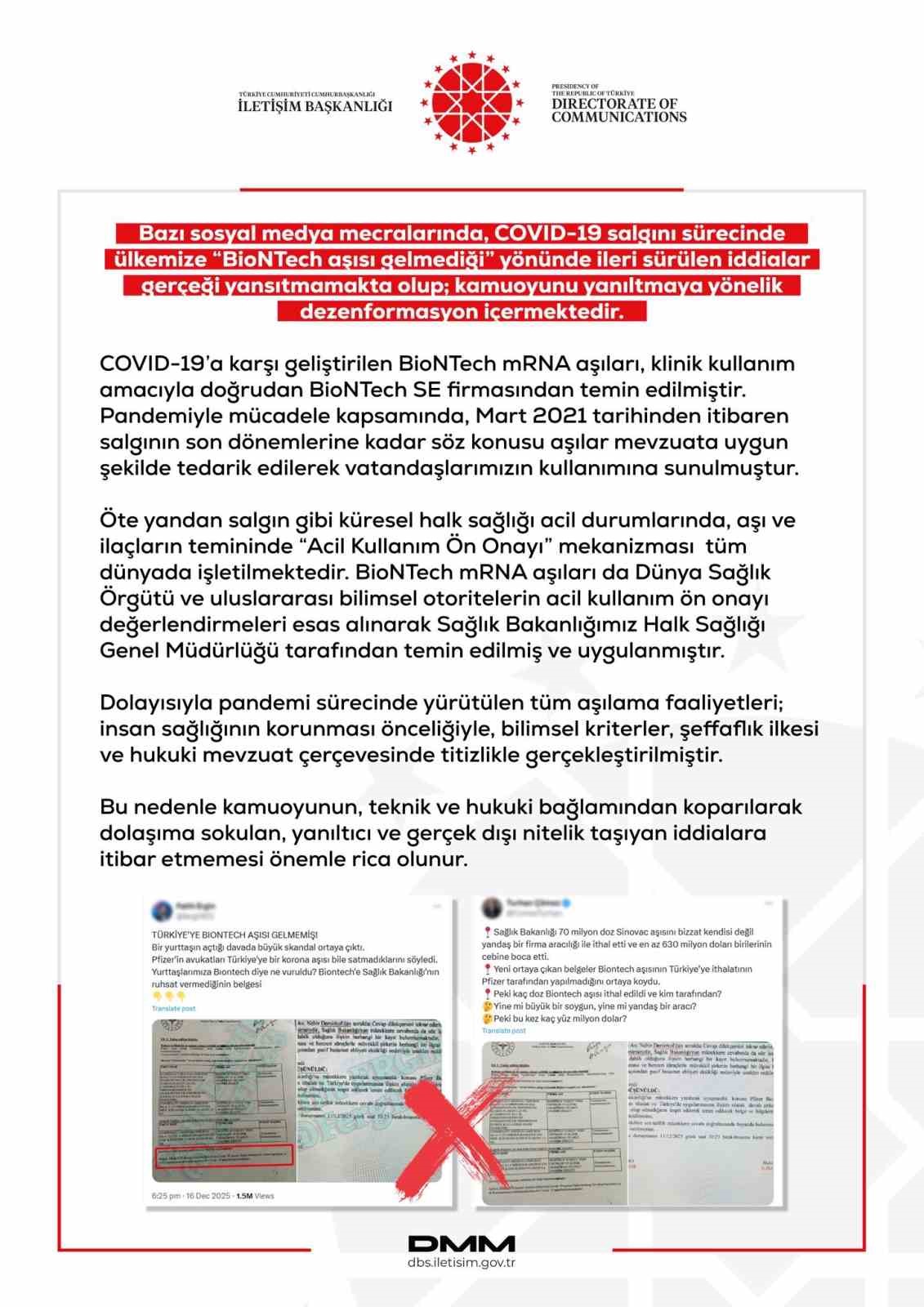 dmmden turkiyeye biontech asisi gelmedi iddialarina yalanlama 0