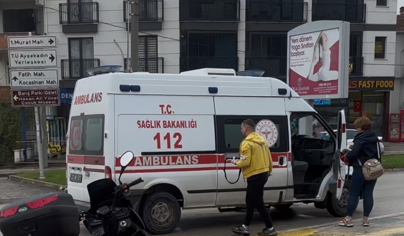 edirnede motosiklet devrildi 2 yarali 2