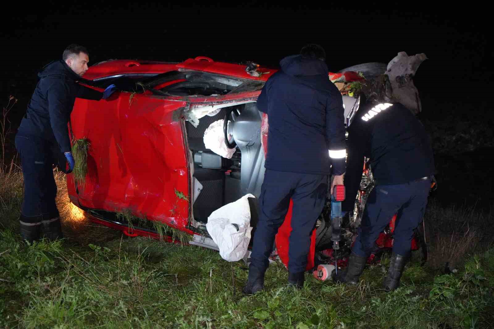 edirnede otomobil takla atti 1i agir 2 yarali 1 Pdc79vPu