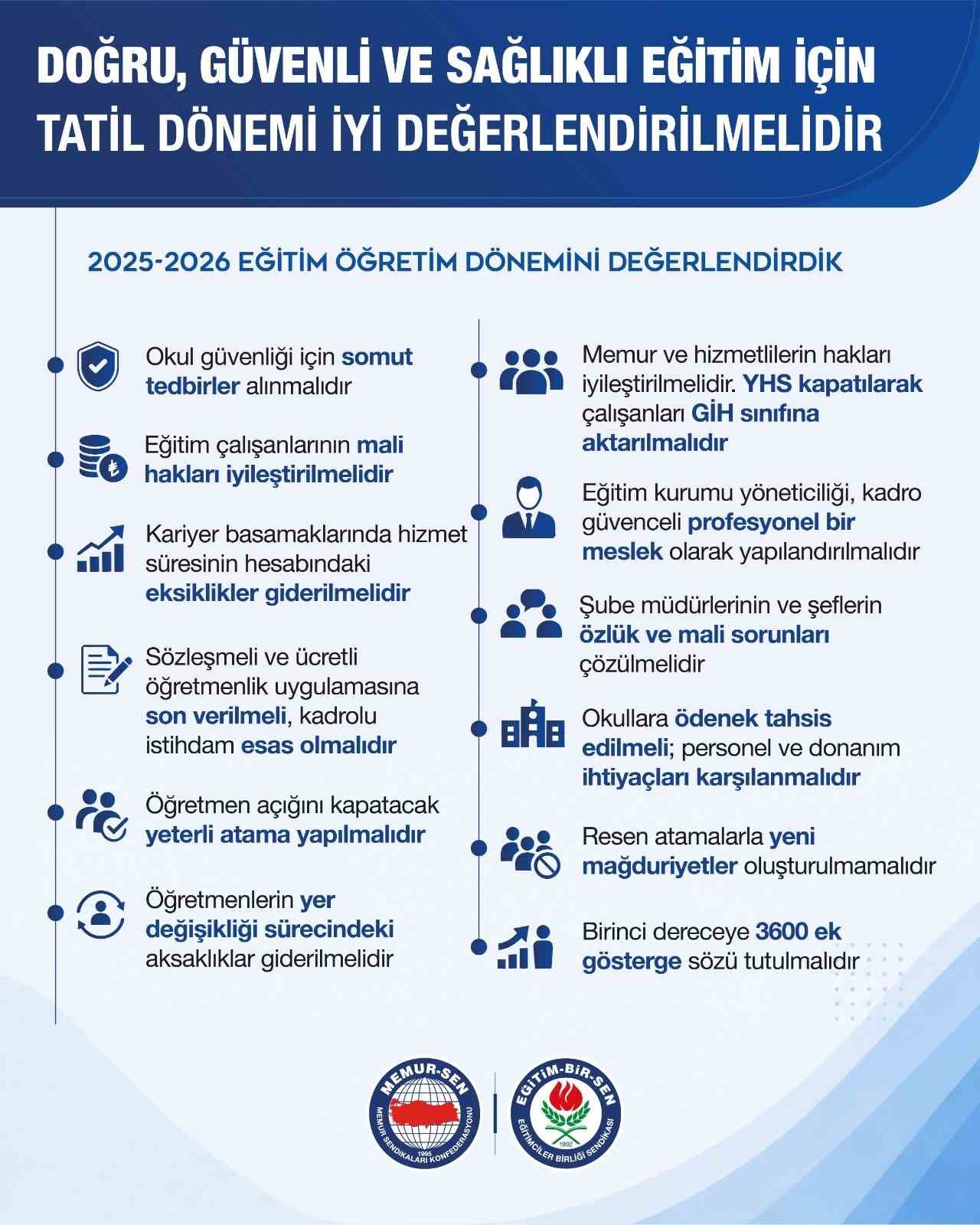 egitim bir sen guvenli ve saglikli egitim icin tatil donemi iyi degerlendirilmeli 0