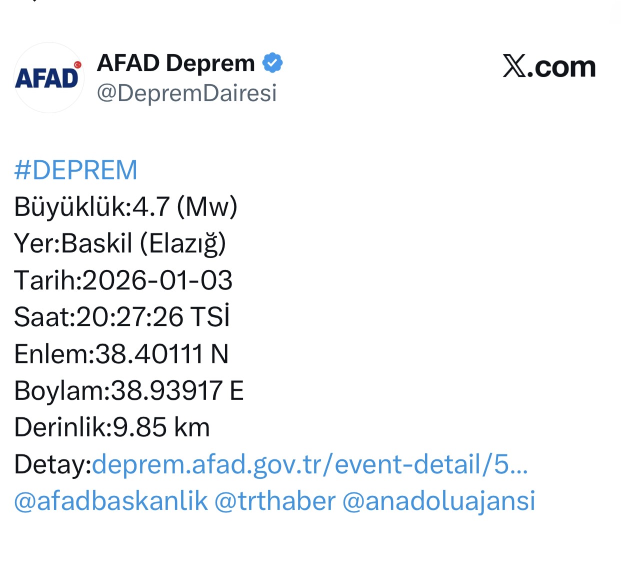 elazigda 47 buyuklugunde deprem 0 1EfF9QH4