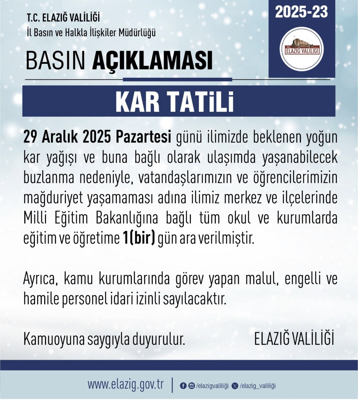 elazigda egitim ogretime 1 gun ara verildi 0 2ZVR8eIF
