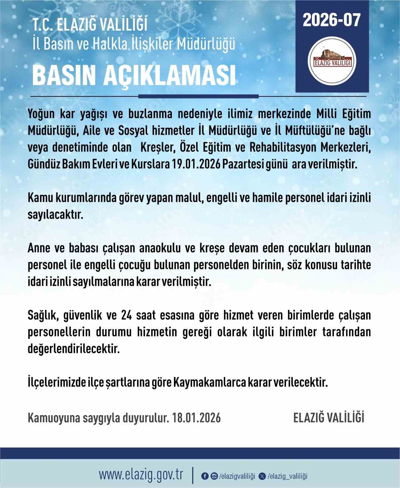 elazigda rehabilitasyon ve bakimevi kurslarina kar tatili 0 kYHuT9DG